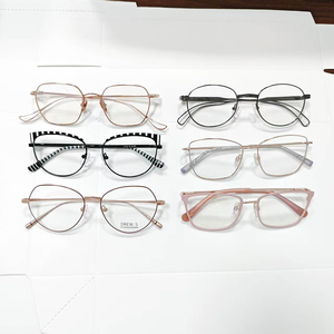 Montures de lunettes en métal léger, zéro pression sur le pont nasal, design minimaliste et polyvalent pour le quotidien, les affaires et le maquillage - Product Image 1
