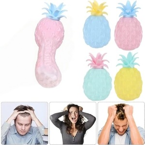 Vente en gros usine : Balles anti-stress ananas pour adultes, jouets à presser en forme de fruit, jouets squishy en gel anti-stress, jouets de décompression - Product Image 3