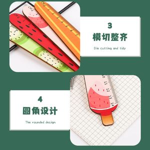 A Set of 4 <strong>Wooden</strong> Bookmark Stationery Items Fruit-shaped Learning Stationery Gifts Cartoon <strong>Wooden</strong> Ruler Ornaments for <strong>Desks</strong> - Product Image 6