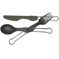 Ensemble de couverts de camping pliables en titane pur Polar Everest, écologiques et portables, cuillère, fourchette, couteau, pour pique-nique en plein air