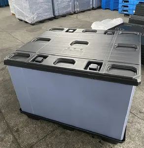 Daoyuan बंधनेवाला foldable तह nestable प्लास्टिक फूस टोकरा आस्तीन बॉक्स lockable ढक्कन पैकेजिंग के साथ मोटर वाहन कंटेनर