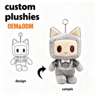 Porte-clés en peluche robot anime personnalisé, mini peluche de dessin animé, porte-clés en peluche douce, mascotte en peluche, jouet en peluche pour sac à dos, cadeau