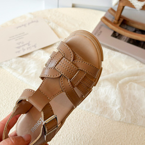 <span class=keywords><strong>Sandales</strong></span> romaines pour filles et garçons, nouvelle collection été 2026, style coréen, chaussures tissées princesse pour enfants - Product Image 4