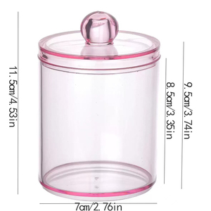 Organisateur de maquillage moderne en acrylique transparent avec couvercle en plastique, conteneur de rangement multifonctionnel, capacité de 1 à 3 L, pour tampons de coton, bâtonnets de coton, salle de bain - Product Image 4