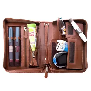 Diabetes Bags For Men Custom Diabetic Storage Pens Meter Case Leather Men Diabetes Bags For Travel