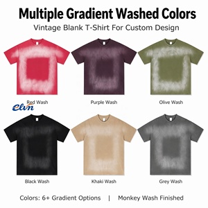 เสื้อยืดวินเทจผู้ชาย แขนสั้น ผ้าฝ้าย 100% หนัก 285GSM คอกลม ทรงหลวม สไตล์ Monkey Wash - Product Image 2