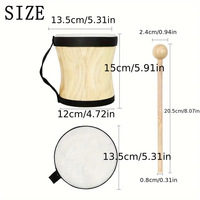 Tambour battu à la main en peau de mouton Orff Percussion Petit tambour à main en bois indien Instrument de musique