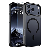 Coque de téléphone magnétique en TPU pour iPhone 18 17 16 Pro Max - Noir, design transparent, protection d'écran, résistance aux chutes