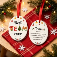 Médaillon ovale personnalisé en céramique, sublimation, encouragement d'équipe, cadeau sur mesure pour la famille, les amoureux, décorations de Noël