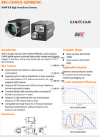 Caméra industrielle de vision industrielle ultra-rapide Hikrobot MV-CH050-60NM/NC 5MP à obturateur global CMOS, scan de zone, 2.5 GigE 60fps