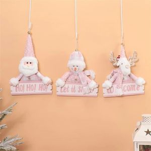 Ensemble de jouets en peluche fantaisie Père Noël, bonhomme de neige et renne avec tableau d'écriture pour la décoration des fêtes d'hiver - Product Image 1
