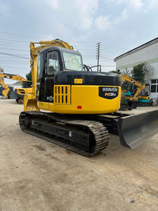 Excavatrice Komatsu PC128us d'occasion à bas prix, excavatrice diesel à balayage zéro avec lame de remblayage - Product Image 2