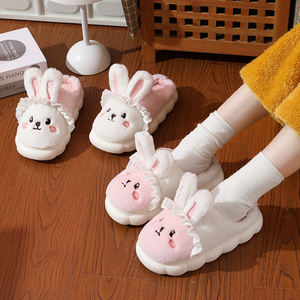 Nouvelle Arrivée : Chaussons d'été confortables en tissu de coton pelucheux brodé de fleurs, avec étiquette, au meilleur prix pour la maison - Product Image 6