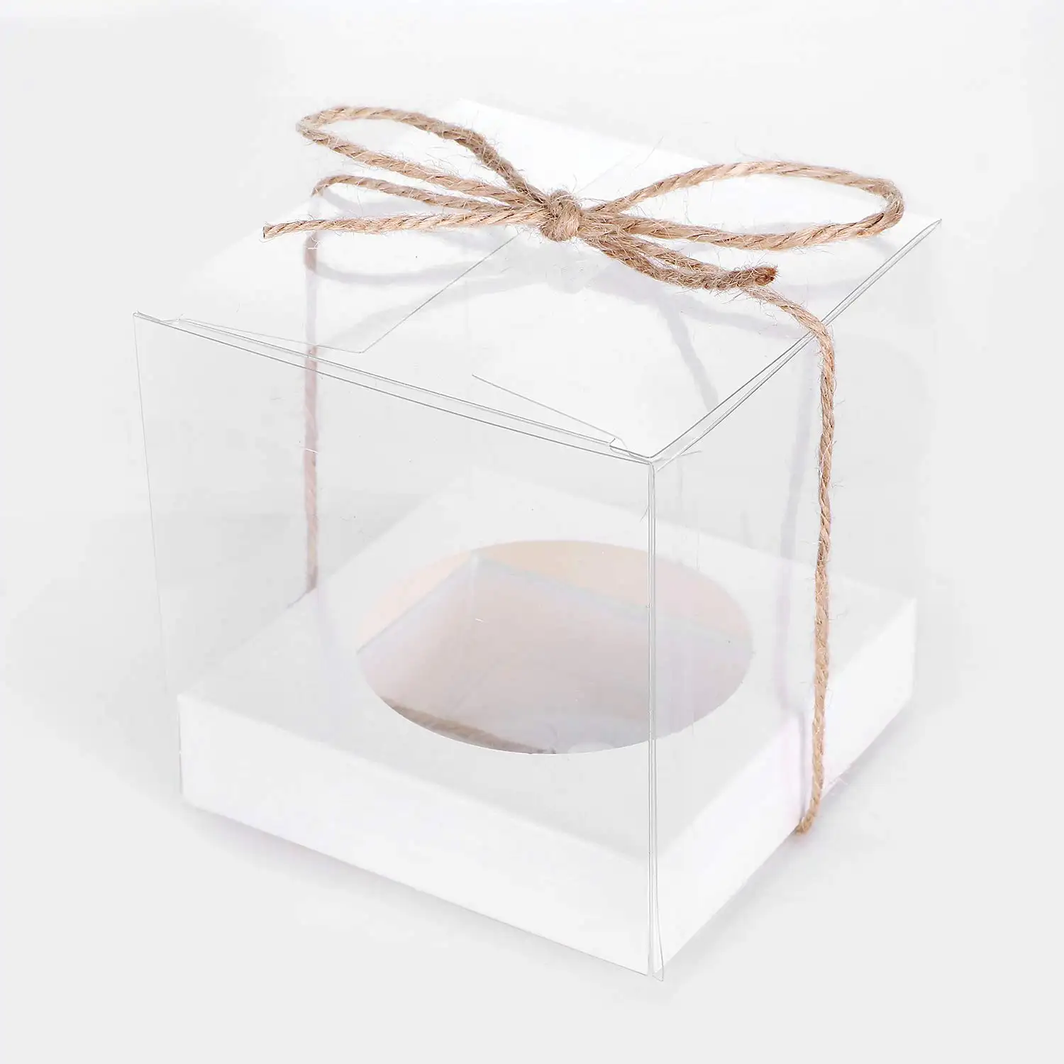 Kunststoff Mini Kuchen Verpackung Box Transparent 1 Loch kleines Gebäck Single Dessert Clear PVC Cupcake Kuchen boxen