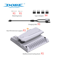 Station de charge multifonctionnelle DOBE, ventilateur de refroidissement, support vertical pour manette PS5 Slim Pro, accessoires pour console de jeu