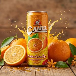 Exportateur OEM/ODM de boissons, jus de fruits premium Camel, boisson au jus d'orange 330 ml en canette en aluminium, jus de fruits 100% naturel, boissons gazeuses - Product Image 1