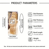 Nouvelle Arrivée Montres Carrées à Quartz Bracelet en Acier Inoxydable Style Luxe Léger et Tendance pour Femmes, Cadeau Personnalisé pour Dames, Fabrication Fournisseur
