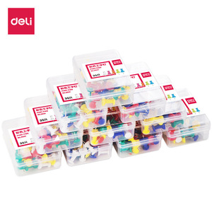 Deli Colored T Shape Push <b>Pins</b> 35 Pieces Per Box Office Stationery Thumb Tacks For Paper Fixing - Product Image 1