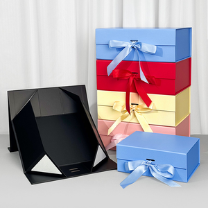 Caja <span class=keywords><strong>de</strong></span> Regalo Magnética Plegable Ecológica con Lazo <span class=keywords><strong>de</strong></span> Cinta, Personalizable, <span class=keywords><strong>para</strong></span> Cosméticos, <span class=keywords><strong>de</strong></span> <span class=keywords><strong>Cartón</strong></span> Mate - Product Image 1
