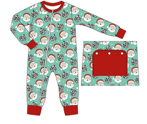 Boyis vente personnalisé noël père noël imprimé pyjamas barboteuse pour bébé garçons - Product Image 2
