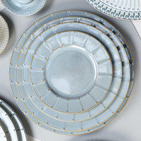 Assiette à steak en céramique de style européen, vaisselle en porcelaine écologique lavable pour la maison, assiettes plates pour restaurant, ensemble de vaisselle