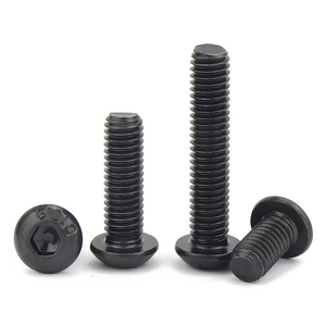 <span class=keywords><strong>Vis</strong></span> à tête bombée M8 en oxyde noir, grade 10.9, à six pans creux, norme ISO7380, système métrique, vente en gros fabricant - Product Image 2