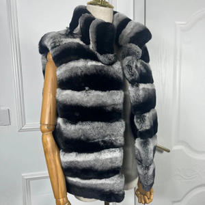 <span class=keywords><strong>Gilet</strong></span> en fourrure de <span class=keywords><strong>lapin</strong></span> à la mode en gros <span class=keywords><strong>Gilet</strong></span> en fourrure pour femmes manteau <span class=keywords><strong>sans</strong></span> manches hiver Rex teint Chinchilla <span class=keywords><strong>gilet</strong></span> en fourrure véritable - Product Image 1