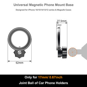 Tête magnétique à rotule de couleur orange Super aimants 17mm pour tableau de bord d'évent de <span class=keywords><strong>voiture</strong></span> <span class=keywords><strong>Magsafe</strong></span> <span class=keywords><strong>iPhone</strong></span> 17 16 15 14 13 <span class=keywords><strong>12</strong></span> - Product Image 2