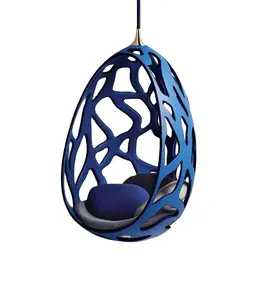 패션 L V 의자 천장 스윙 거실 현대 럭셔리 블루 야외 스윙 의자 스탠드 매달려 계란 스윙 의자