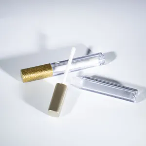 最新产品方形2毫升豪华纹理定制私人标签空塑料高品质唇彩管包装