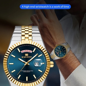 Montre de luxe pour homme d'affaires, montre à date et jour, étanche, lumineuse, en acier inoxydable, quartz, montre-bracelet tendance pour homme - Product Image 2