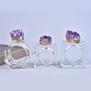 Luxus exquisite europäische Hotel Restaurant Dekoration Natur kristall Edelstein Amethyst Cluster Servietten ringe - Product Image 1