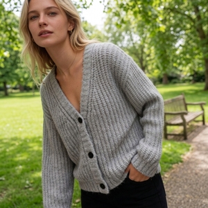 <span class=keywords><strong>Dylan</strong></span> Cardigan en tricot de haute qualité pour femmes, tricot plat, mélange de laine, automne et hiver, OEM, pull - Product Image 1