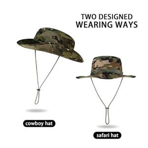 Camouflage Tactical Boonie <b>Hat</b> Caps Camo <b>Men</b> Outdoor Sports <b>Sun</b> Bucket <b>Hats</b> - Product Image 2