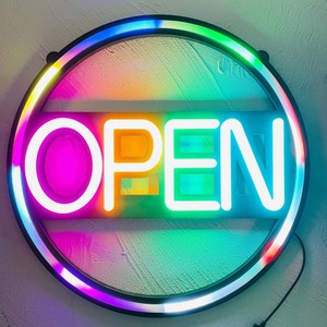 Enseigne néon LED ouverte personnalisable, lettres acryliques lumineuses flexibles et colorées pour décoration de magasin, entreprise ou festival - Product Image 3