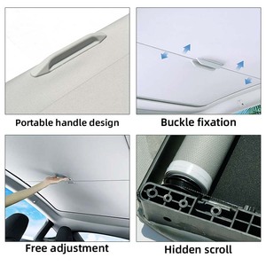 Pare-soleil <span class=keywords><strong>de</strong></span> <span class=keywords><strong>toit</strong></span> coulissant pour <span class=keywords><strong>Tesla</strong></span> modèle Y accessoires tissage coton tissu voiture <span class=keywords><strong>toit</strong></span> défilement pare-soleil intérieur accessoire - Product Image 4