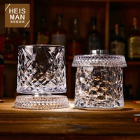 Bicchiere Girevole Antistress Heisman, Design Vintage di Lusso Leggero e di Tendenza, Bicchiere da Whisky con Base in Cristallo
