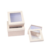 Scatole Regalo Quadrate Decorative Personalizzate in Cartone per Cioccolatini, Scatole in Carta Artigianale per Gioielli con Finestra
