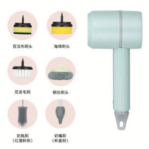 Electric Plastic Kitchen Cleaning <b>Brush</b> Nylon Bristles Multi-functional USB Rechargeable Rotary Scrubber Eco-friendly Cleaning - Product Image 2