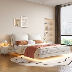 Yisi Italien Crème Style Doux <span class=keywords><strong>Dossier</strong></span> Puff Lit King Lit Haut de Gamme <span class=keywords><strong>Suspendu</strong></span> En Cuir Art Lit - Product Image 6