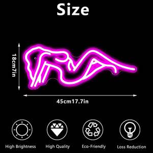 Bar enseigne au néon pour décoration murale Led néon lumière boîte de nuit baiser lèvres nue dame Sexy beauté rose dame bière bar personnalisé enseigne au néon - Product Image 4