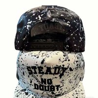 Gorra de Béisbol Unisex Vintage con Patrón de Letras, Multi-Panels, Estilo Coreano, Moderna y Elegante, Visera Plana, para las Cuatro Estaciones