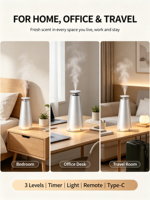 Diffuseur d'arômes portable rechargeable sans eau en alliage d'aluminium avec application, pour hôtels, spas et usage commercial