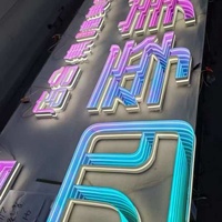 Enseigne LED en acrylique effet miroir infini, irisée, 3D, lumineuse, murale, avec transformateur, pour bureaux, magasins, centres commerciaux, KTV, parcs d'attractions
