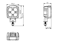 Lampes de travail LED robustes étanches IP68 pour la construction, les mines, lampes de travail 9-80V avec lentille jaune