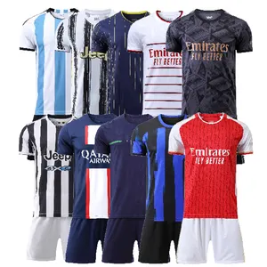 Camiseta de fútbol de secado rápido personalizada 23-24 nueva temporada uniforme de alta calidad Retro sublimación Conjunto de camiseta de fútbol ropa de fútbol para niños