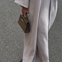 Abaya de Luxe Islamique Style Dubaï avec Perles Éparses, Kaftan Musulman pour Femme, Robe de Soirée à Manches Longues