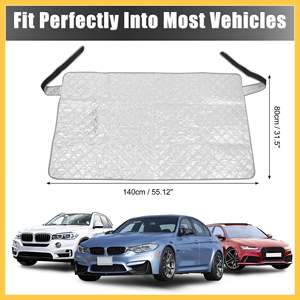 Pare-soleil magnétique universel pour fenêtre arrière de <span class=keywords><strong>voiture</strong></span>, tissu Oxford en feuille d'aluminium, anti-gel, anti-gel, pare-neige - Product Image 6