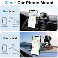 Support de téléphone portable universel pour voiture, fixation ventouse 360°, support de téléphone pour tableau de bord, support de téléphone pour pare-brise