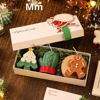 Bougie d'aromathérapie en forme d'arbre de Noël faite à la main en forme de renne coffret cadeau bougie parfumée créative décorations de Noël en gros